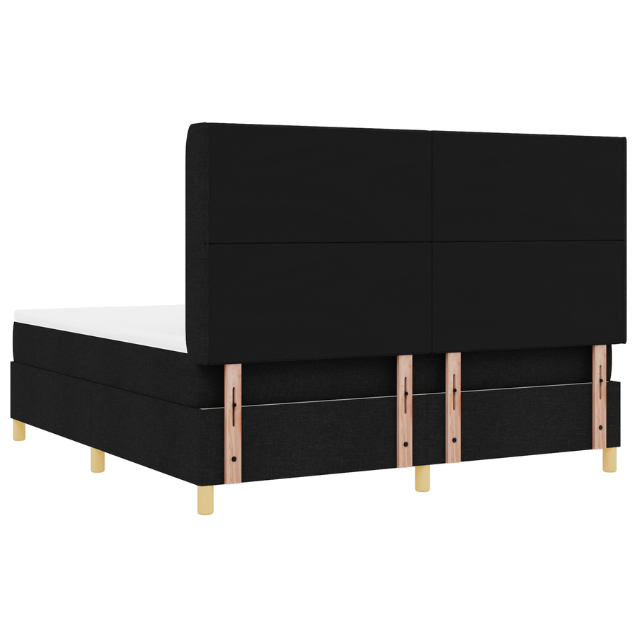 Boxspringbed met matras stof zwart 180x200 cm