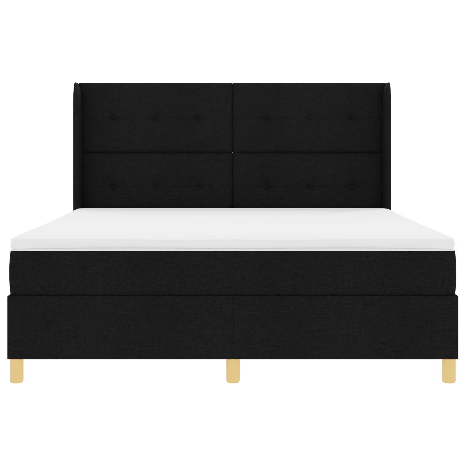 Boxspringbed met matras stof zwart 180x200 cm