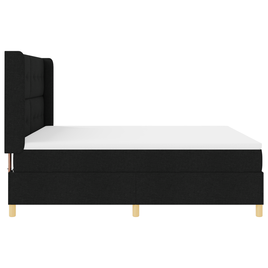 Boxspringbed met matras stof zwart 180x200 cm