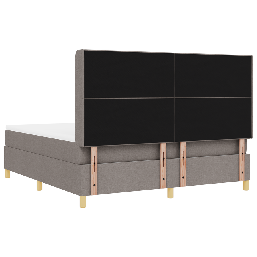 Boxspringbed met matras stof taupe 180x200 cm