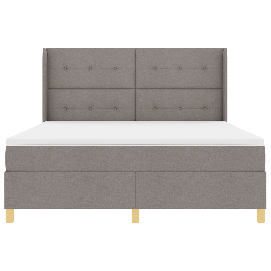 Boxspringbed met matras stof taupe 180x200 cm