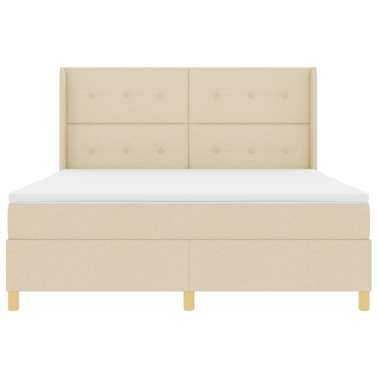 Boxspringbed met matras stof crèmekleurig 180x200 cm