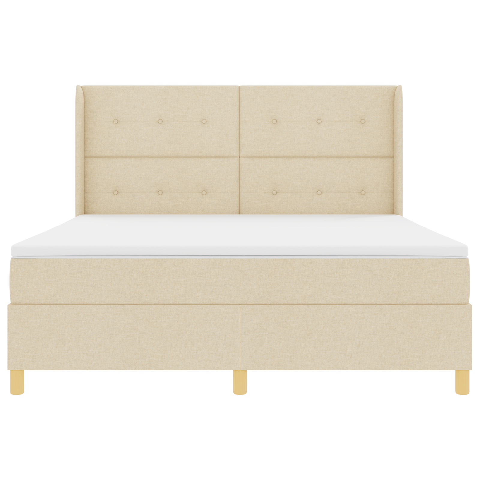 Boxspringbed met matras stof crèmekleurig 180x200 cm