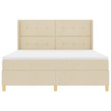 Boxspringbed met matras stof crèmekleurig 180x200 cm