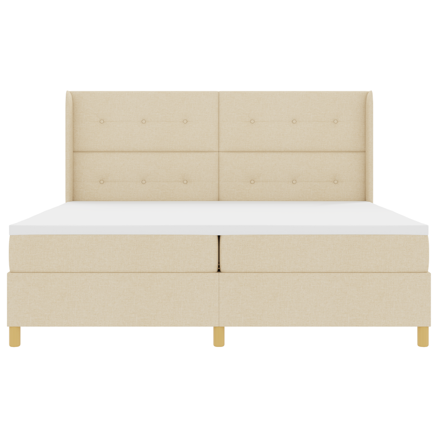 Boxspringbed met Matras Crème 200x200 cm Stof