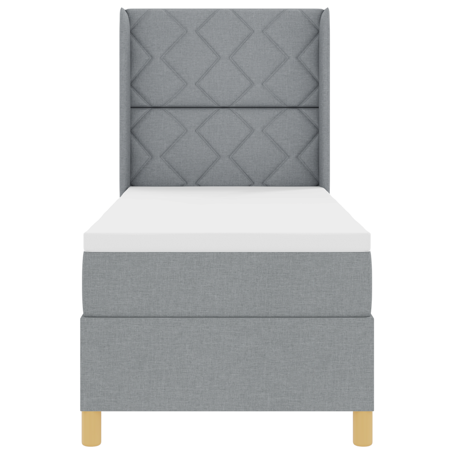 Boxspringbed met matras stof lichtgrijs 80x200 cm