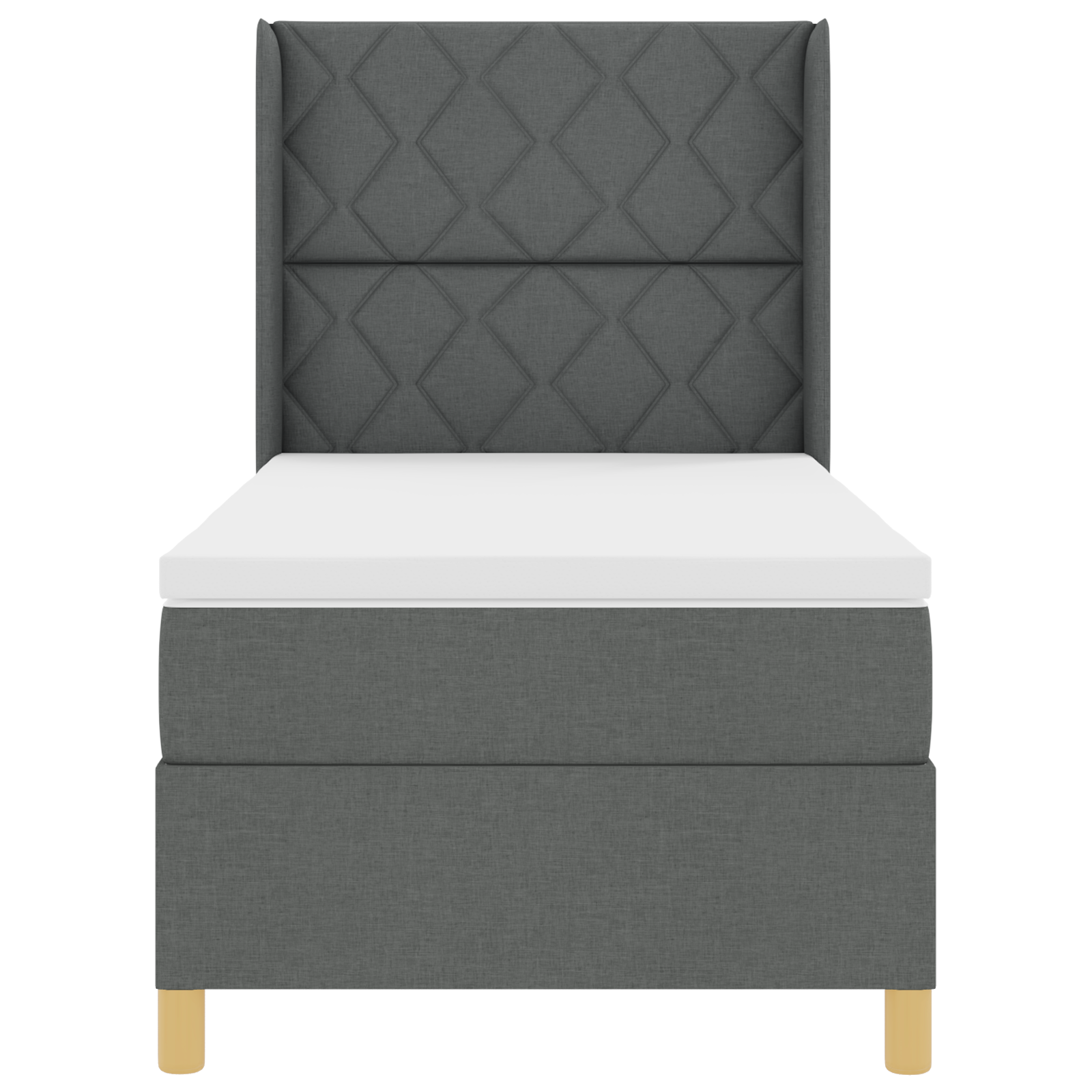 Boxspring Bed met Matras Donkergrijs 100x200 cm Stof