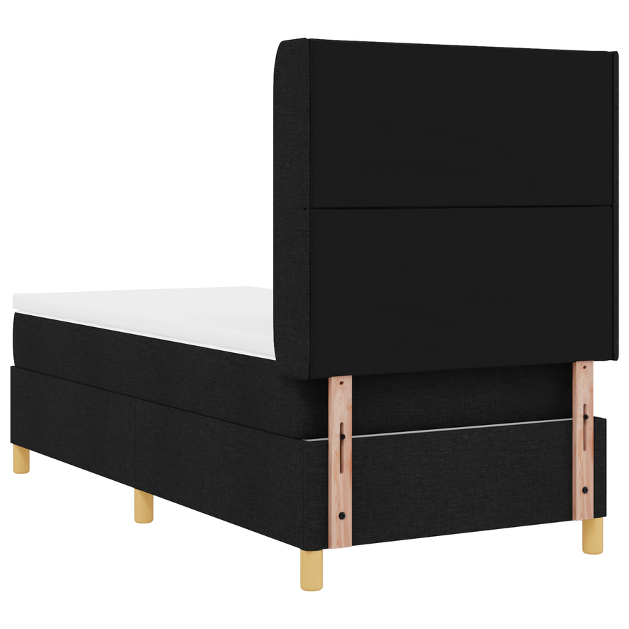 Boxspringbed met Matras Zwart 100x200 cm Stof