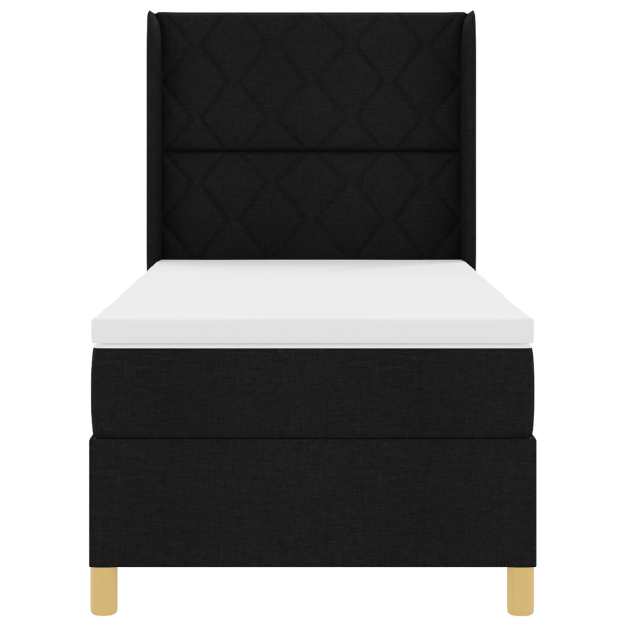Boxspringbed met Matras Zwart 100x200 cm Stof