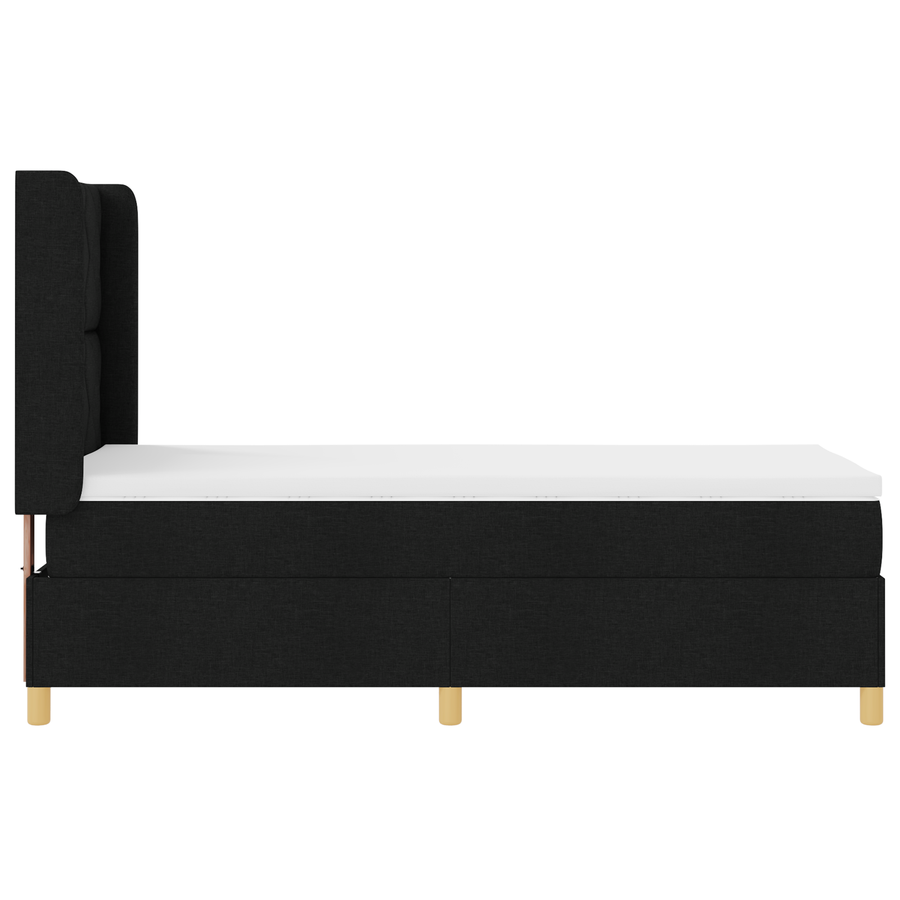 Boxspringbed met Matras Zwart 100x200 cm Stof