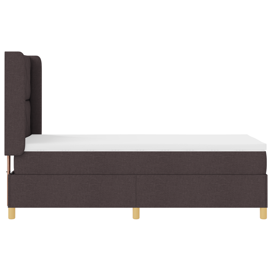 Boxspringbed met Matras Donkerbruin 100x200 cm Stof