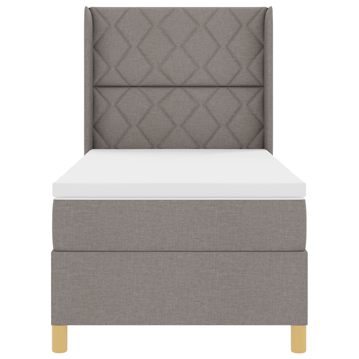 Boxspringbed met matras stof taupe 100x200 cm