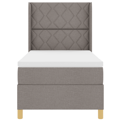 Boxspringbed met matras stof taupe 100x200 cm