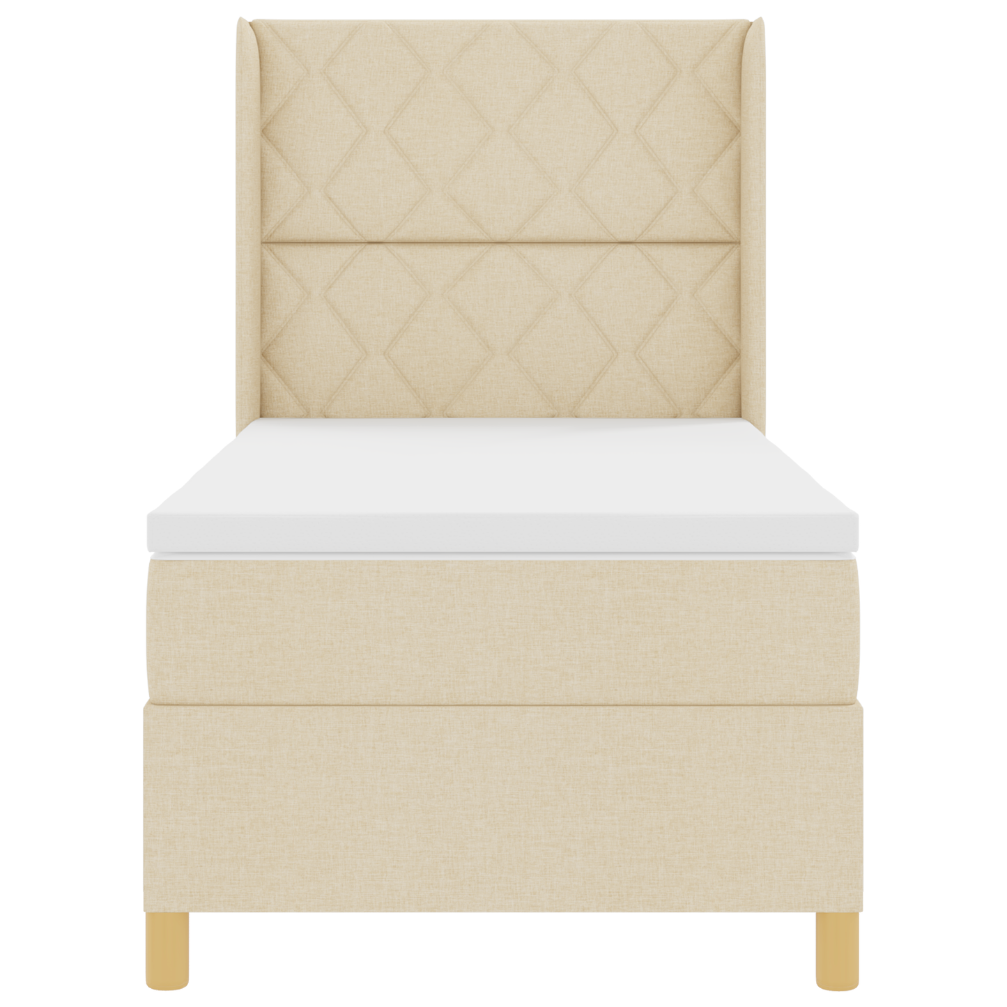 Boxspringbed met matras stof crèmekleurig 100x200 cm