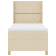 Boxspringbed 100x200 cm crème stof