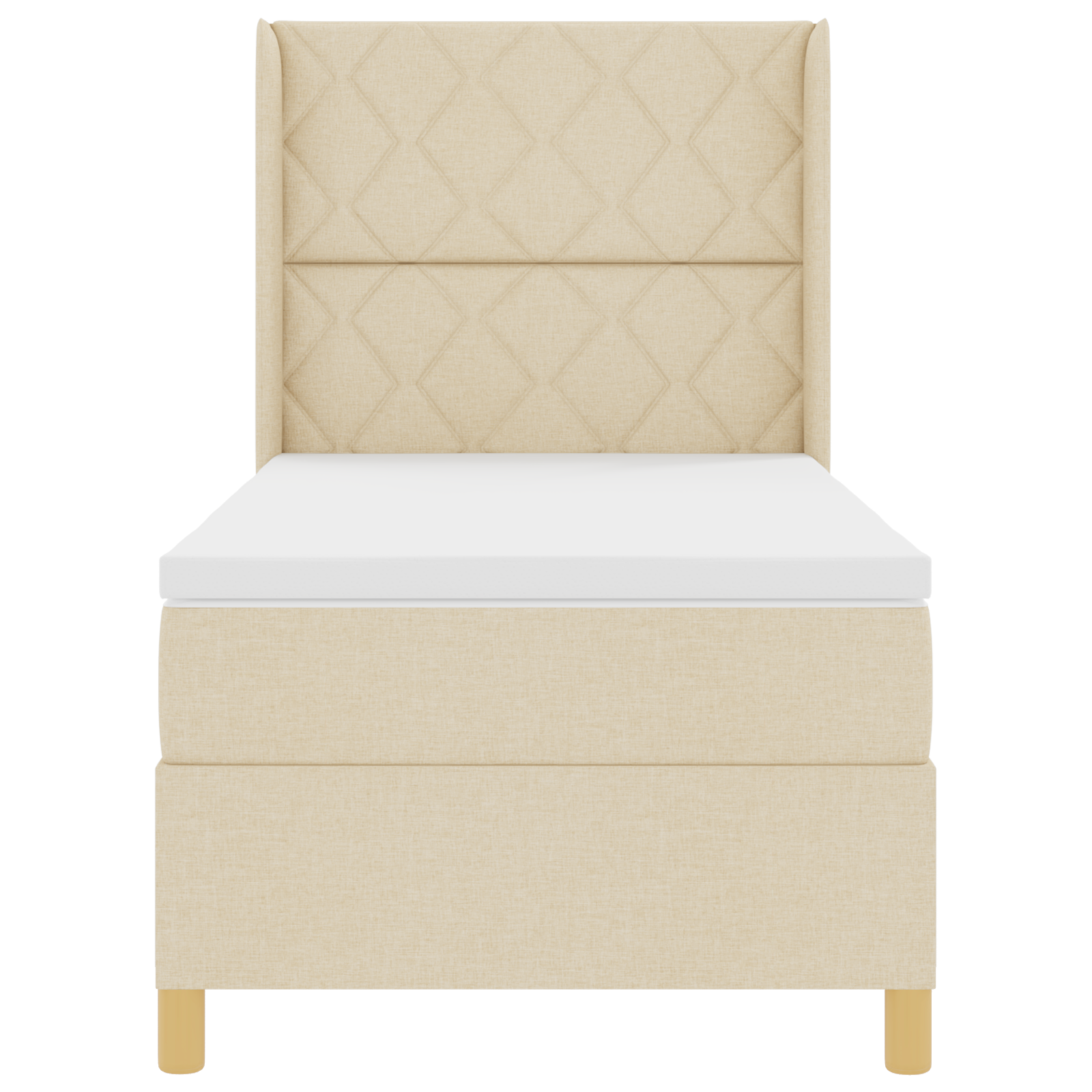 Boxspringbed met matras stof crèmekleurig 100x200 cm