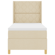 Boxspringbed met matras stof crèmekleurig 100x200 cm