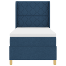 Boxspringbed met matras stof blauw 100x200 cm
