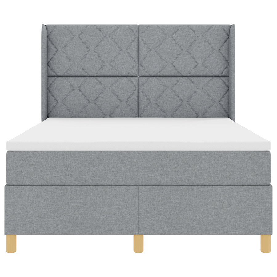 Boxspringbed met matras stof lichtgrijs 160x200 cm