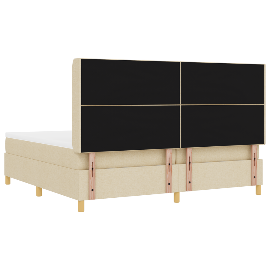 Boxspringbed met Matras Crème 200x200 cm Stof