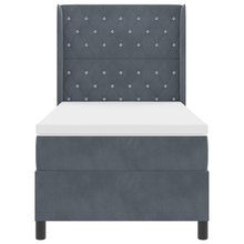 Boxspringbed met matras fluweel donkergrijs 100x200 cm