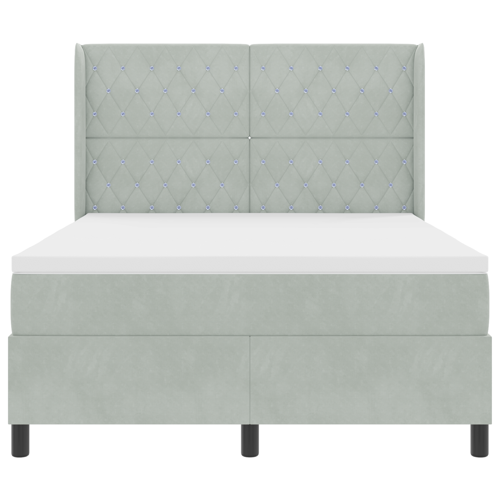 Boxspringbed met matras fluweel lichtgrijs 140x190 cm