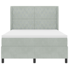 Boxspringbed met matras 160x200 cm lichtgrijs fluweel