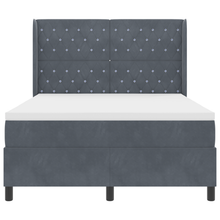 Boxspringbed met matras fluweel donkergrijs 160x200 cm