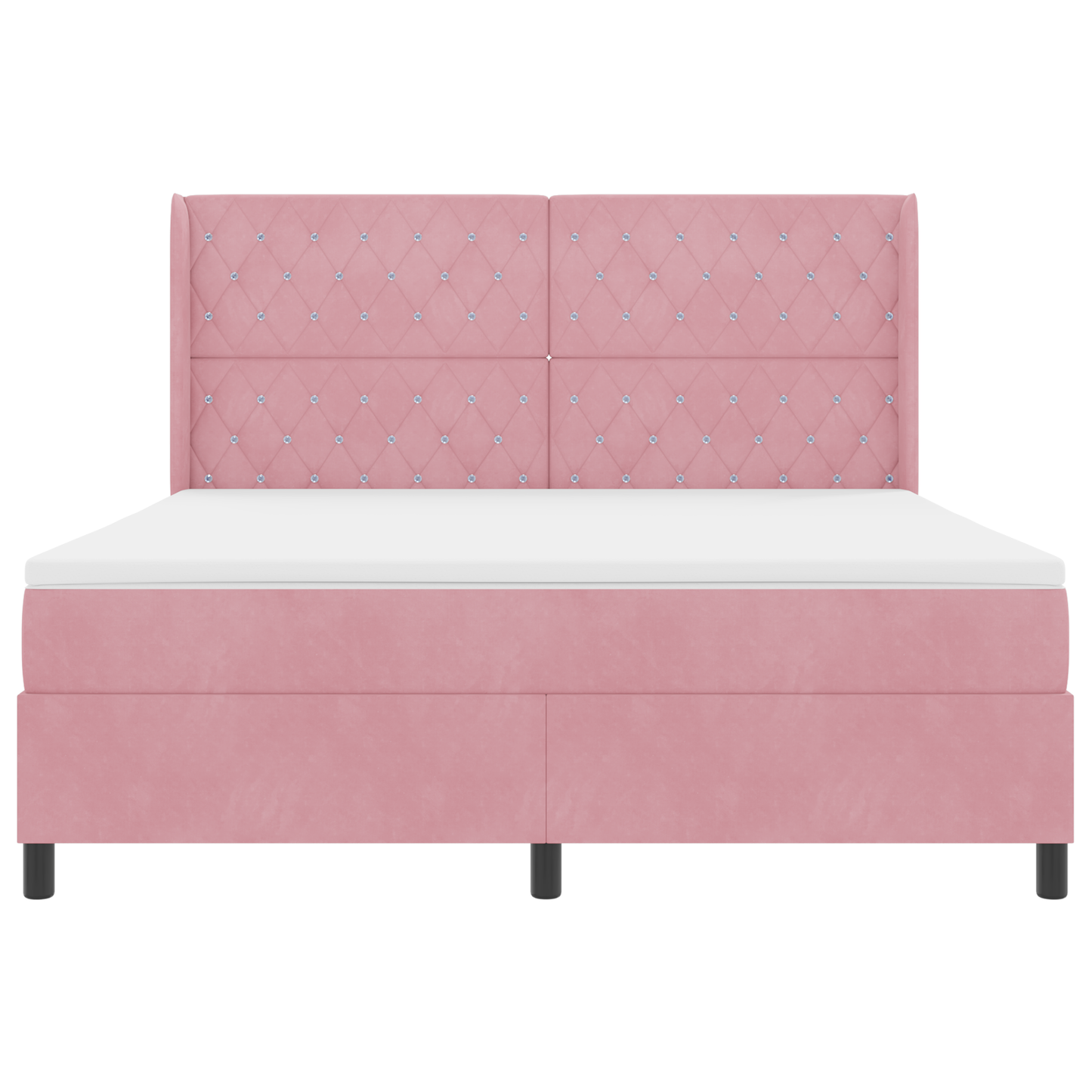 Boxspringbed met matras fluweel roze 180x200 cm