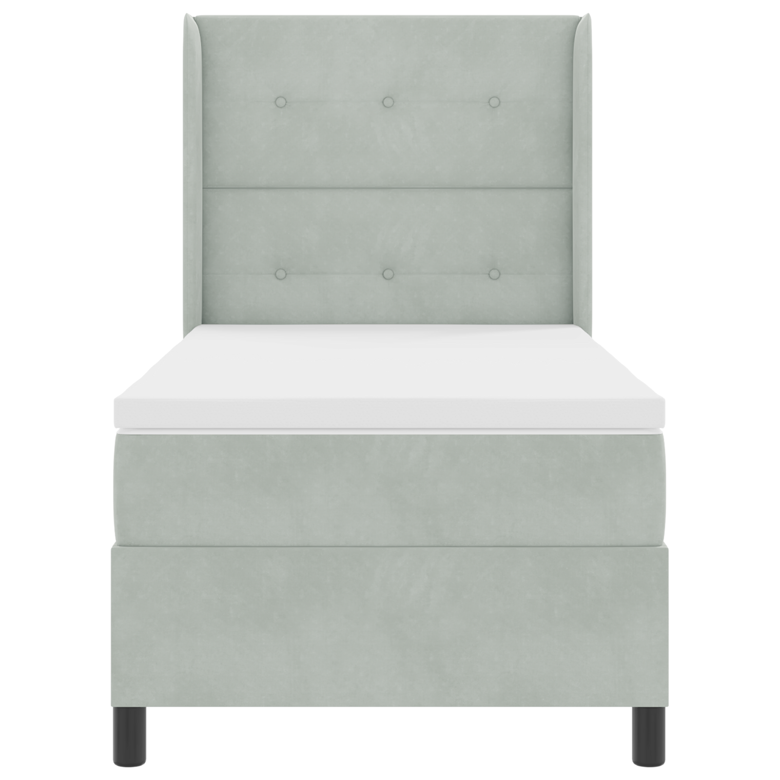 Boxspringbed met matras fluweel lichtgrijs 80x200 cm