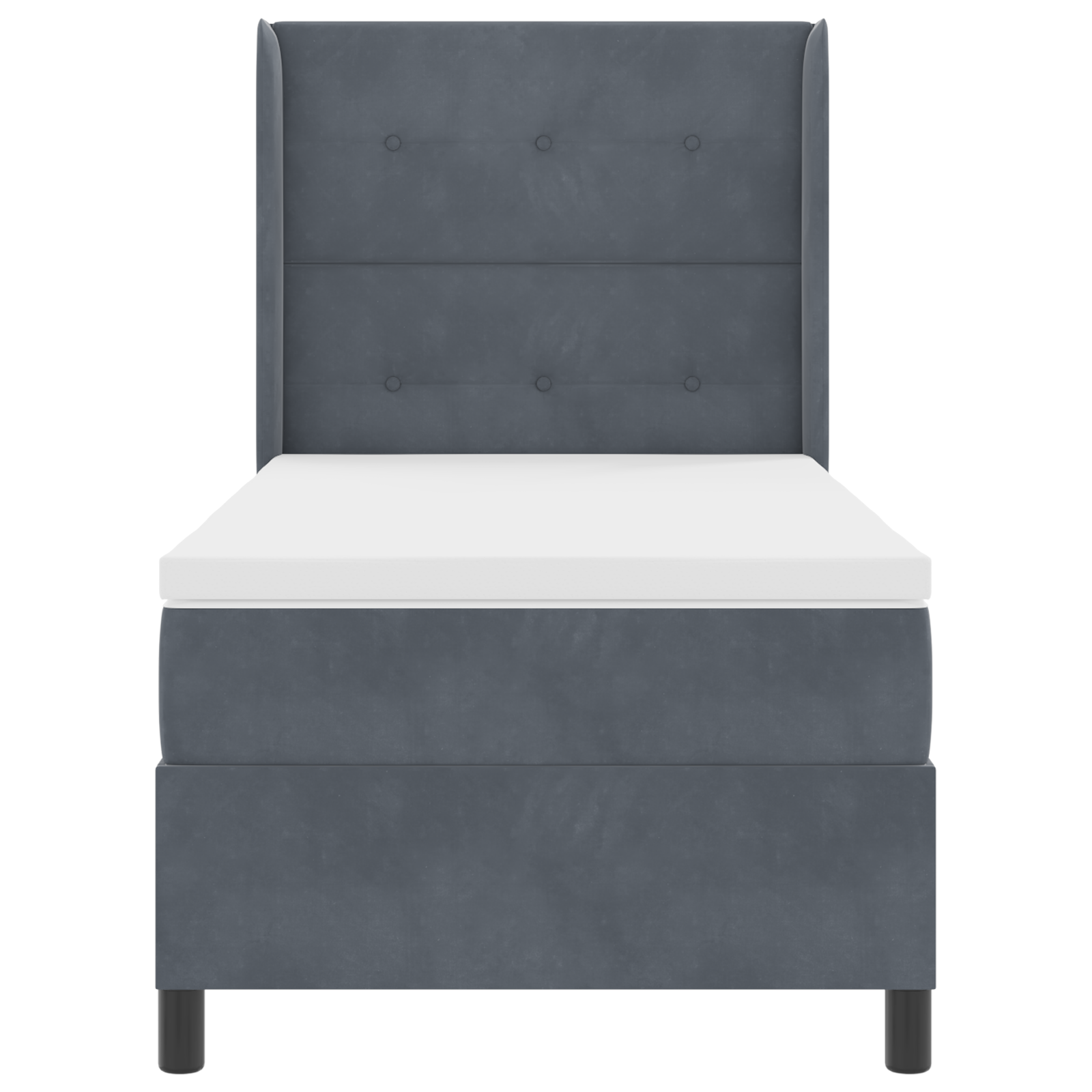 Boxspringbed met matras fluweel donkergrijs 80x200 cm