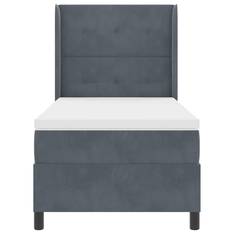 Boxspringbed met matras fluweel donkergrijs 80x200 cm