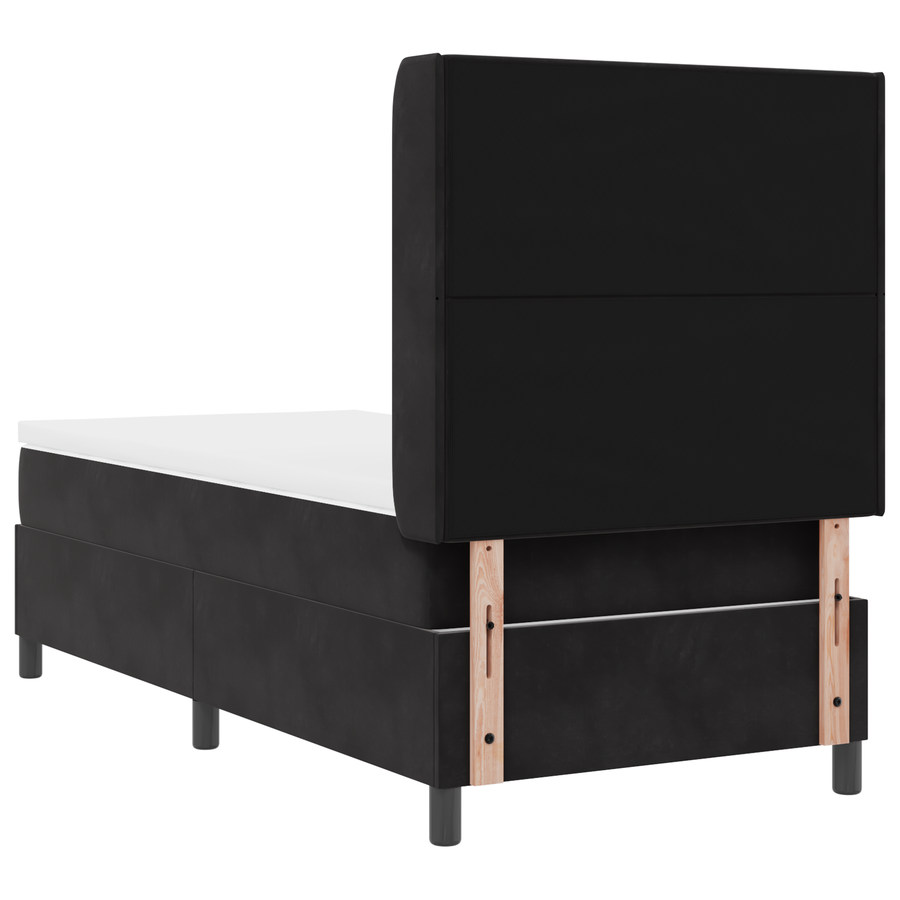 Boxspringbed met matras fluweel zwart 80x200 cm
