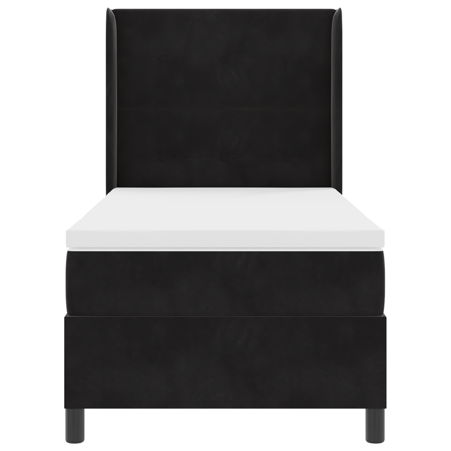Boxspringbed met matras fluweel zwart 80x200 cm