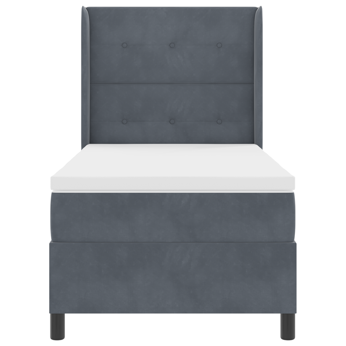 Boxspringbed met matras fluweel donkergrijs 90x190 cm