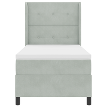 Boxspringbed met matras fluweel lichtgrijs 90x200 cm