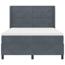 Boxspringbed met matras fluweel donkergrijs 140x190 cm
