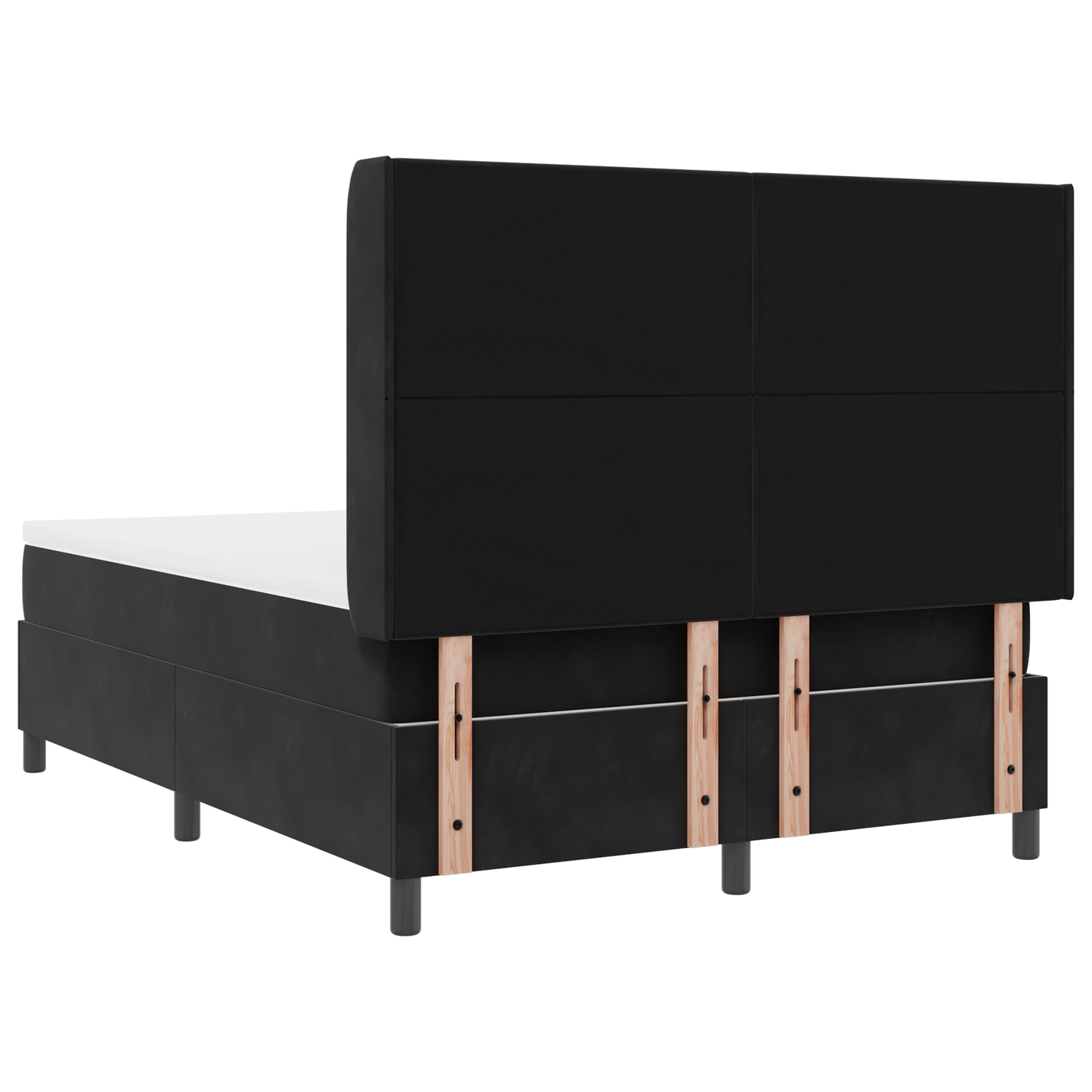 Boxspringbed met matras fluweel zwart 140x190 cm