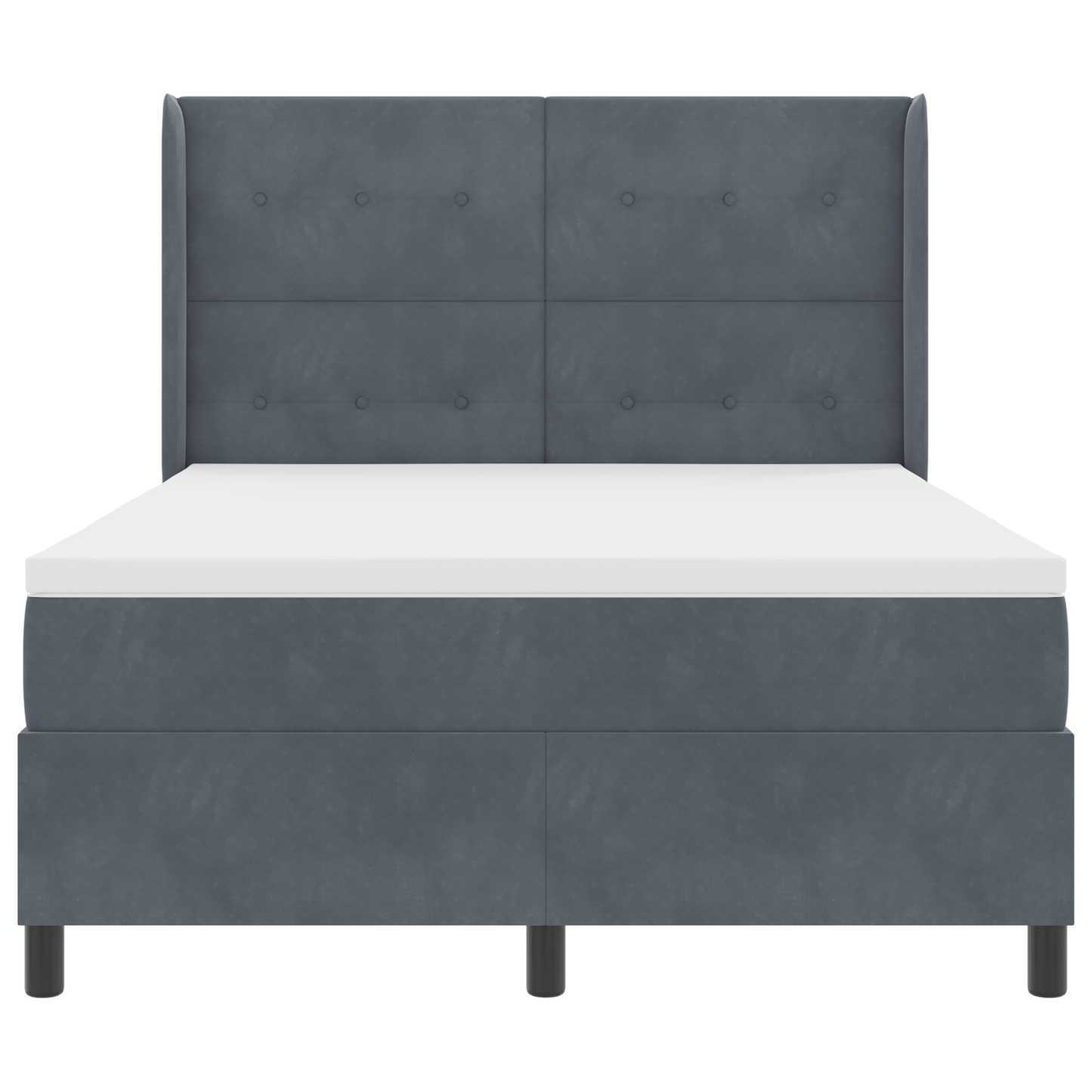 Boxspringbed met matras fluweel donkergrijs 140x200 cm