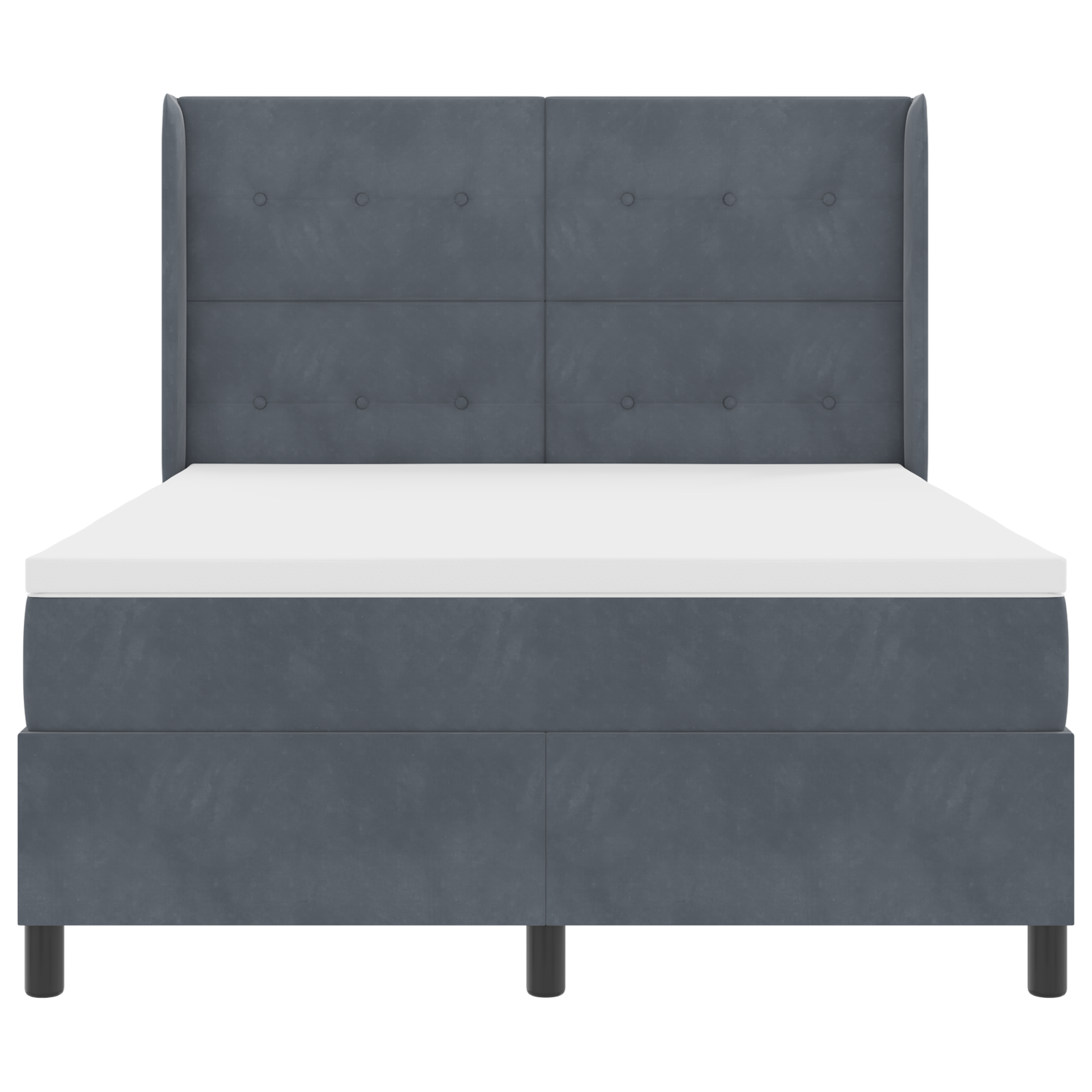 Boxspringbed met matras fluweel donkergrijs 140x200 cm