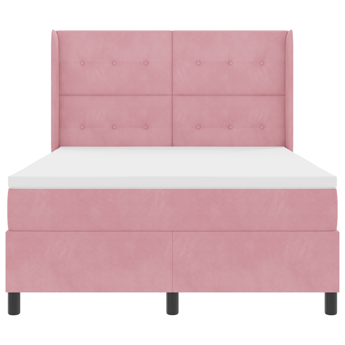 Boxspringbed met matras fluweel roze 140x200 cm