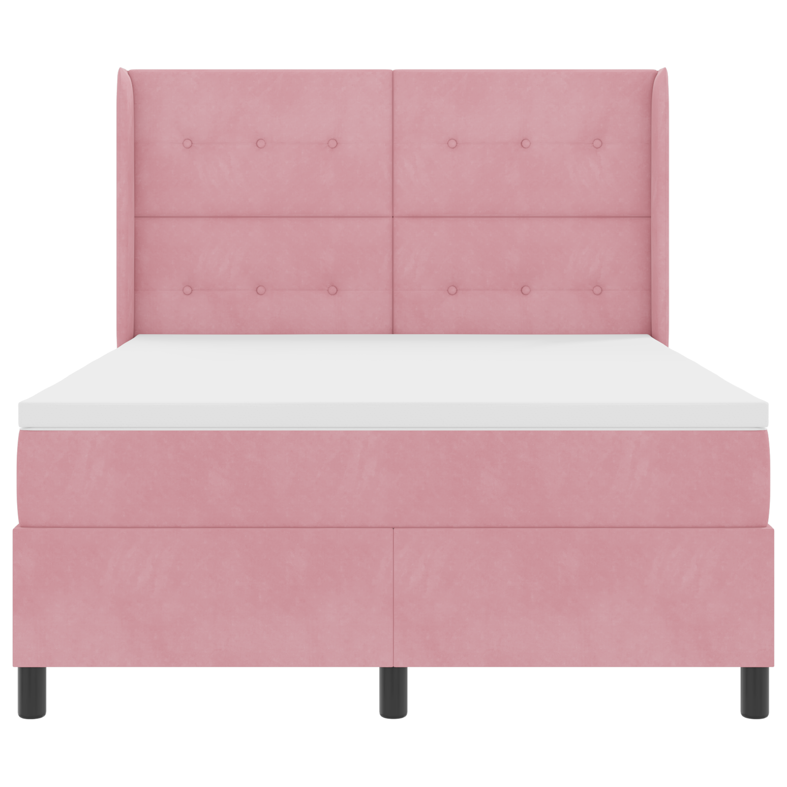 Boxspringbed met matras fluweel roze 140x200 cm
