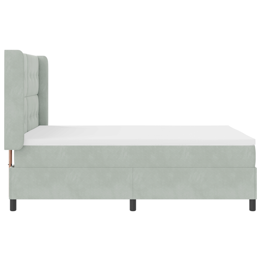 Boxspringbed met matras fluweel lichtgrijs 160x200 cm
