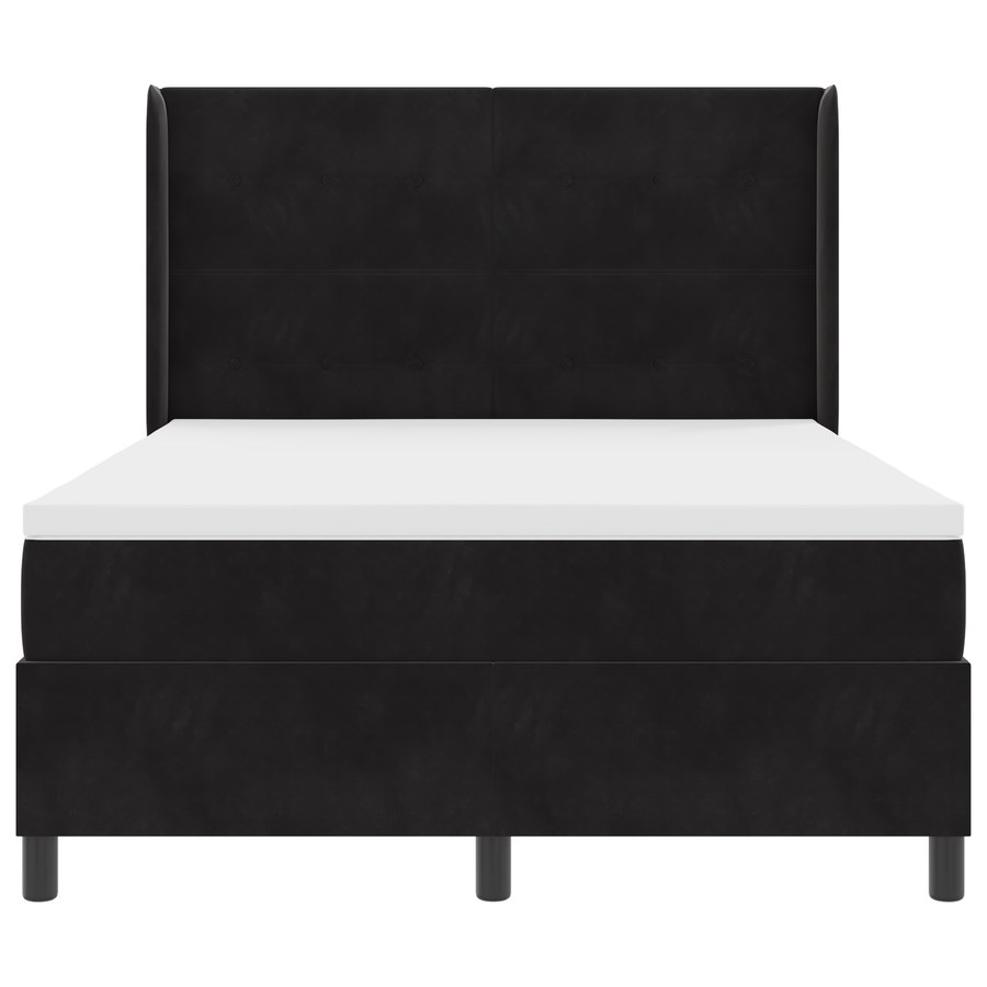 Boxspringbed met matras fluweel zwart 160x200 cm