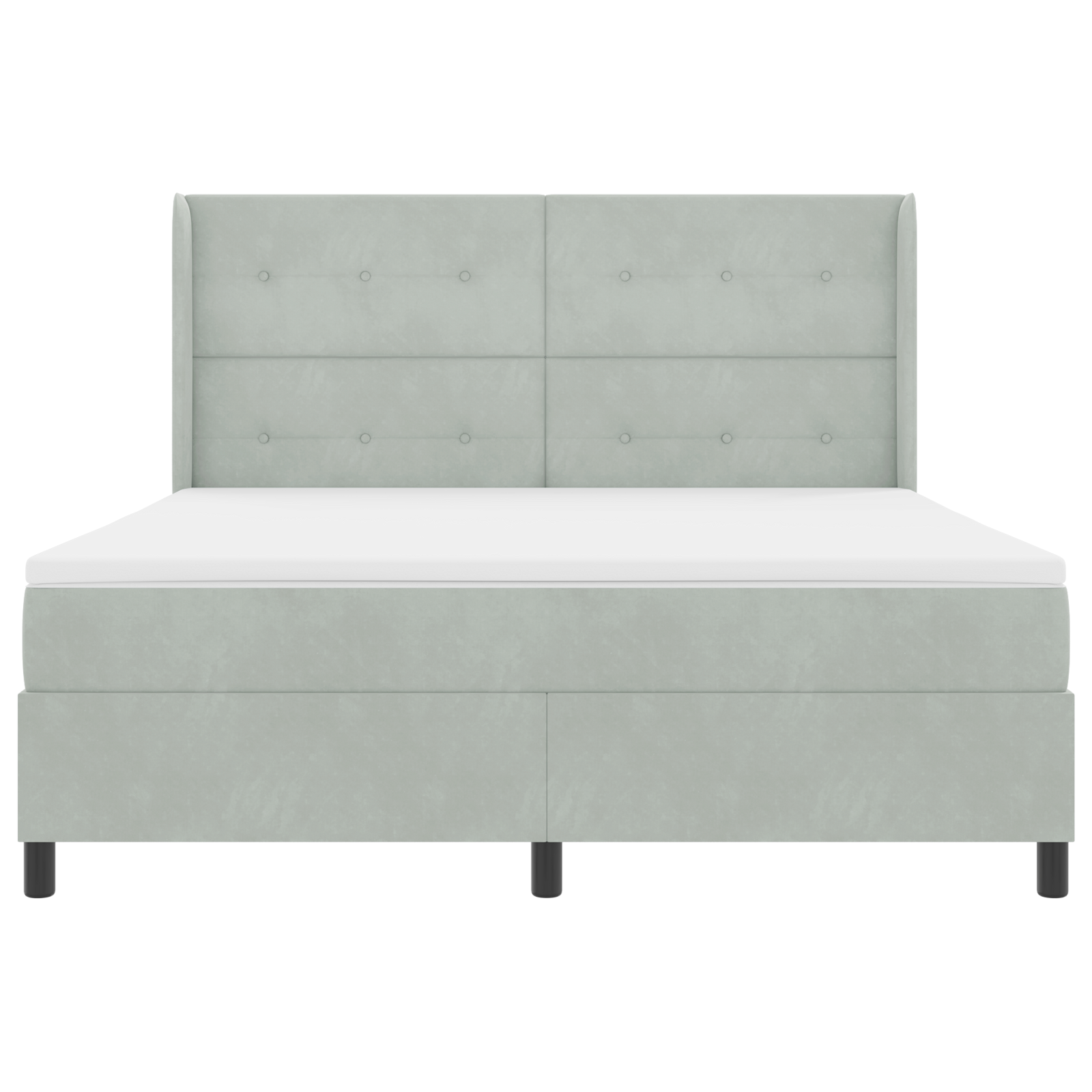 Boxspringbed met matras fluweel lichtgrijs 180x200 cm