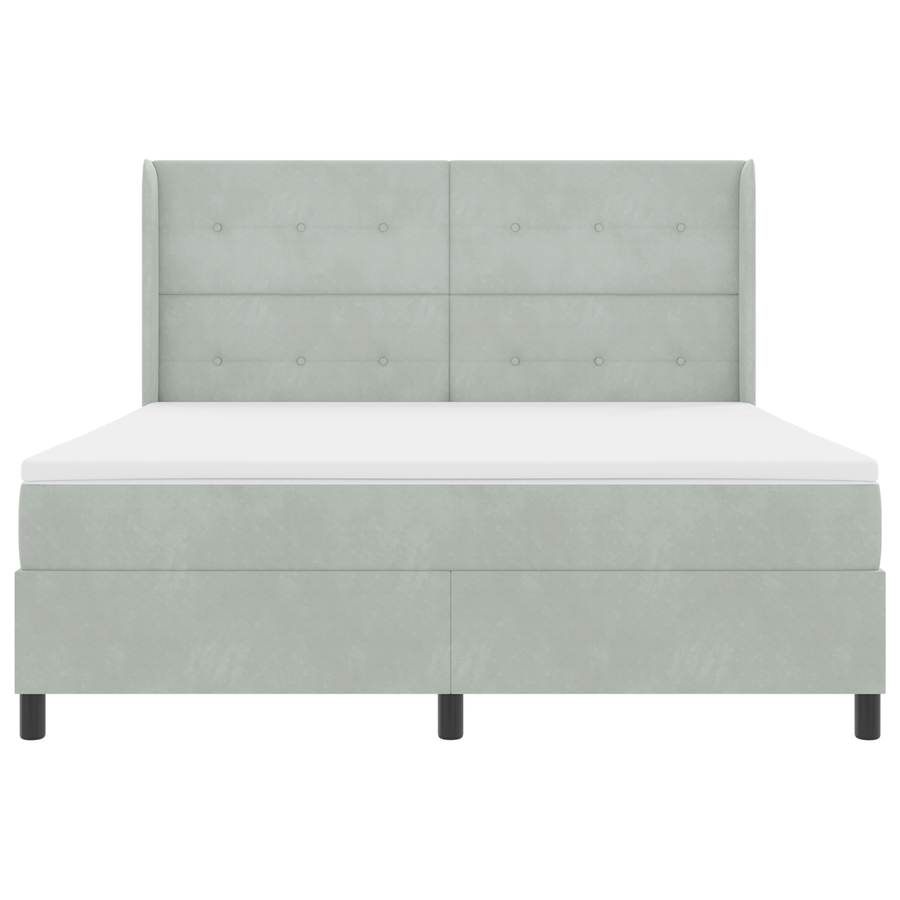 Boxspringbed met matras fluweel lichtgrijs 180x200 cm