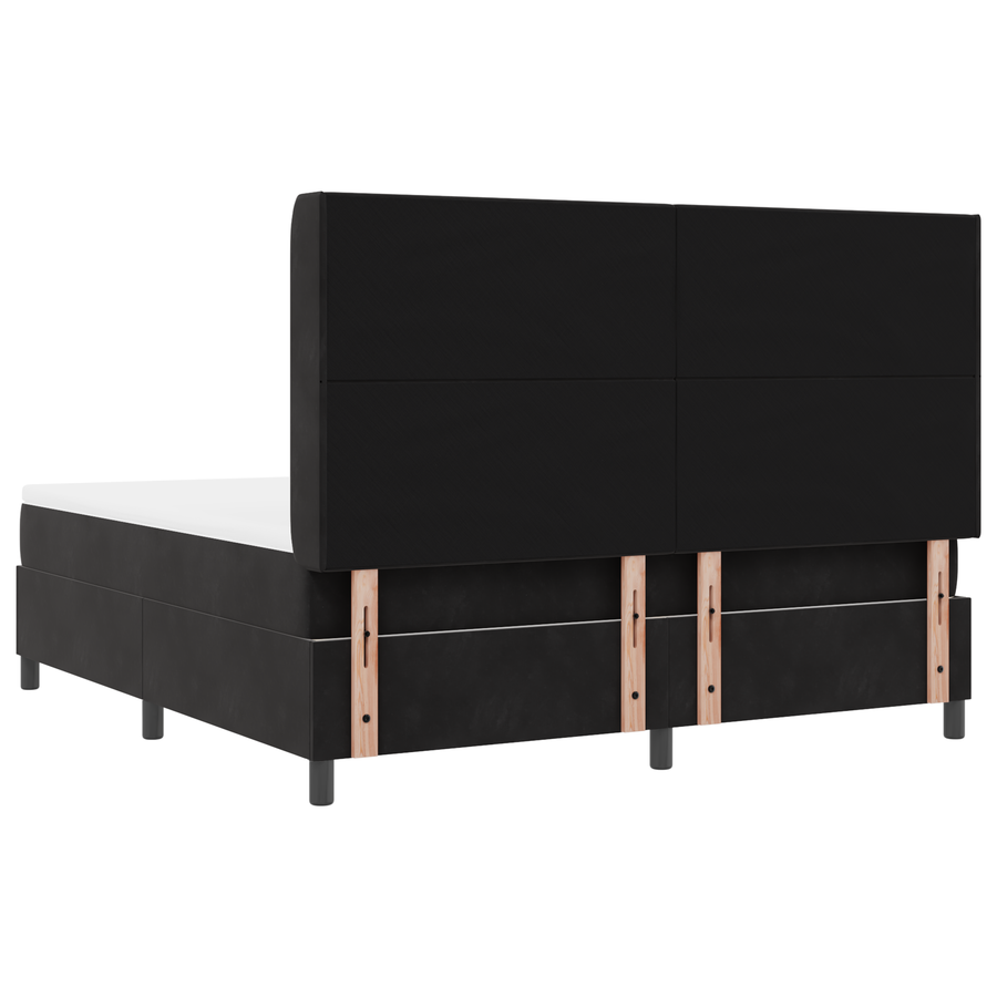 Boxspringbed met matras fluweel zwart 180x200 cm