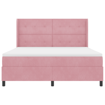 Boxspringbed met matras fluweel roze 180x200 cm