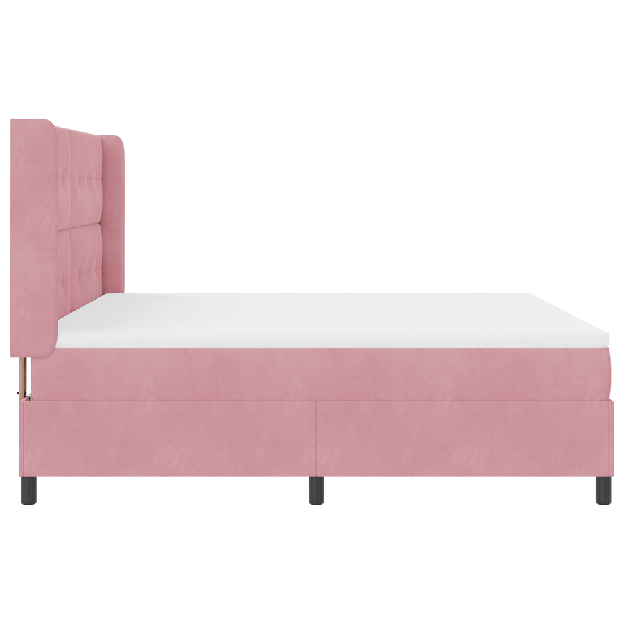 Boxspringbed met matras fluweel roze 180x200 cm