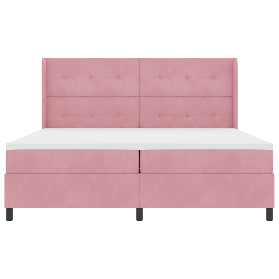 Boxspringbed met matras fluweel roze 200x200 cm